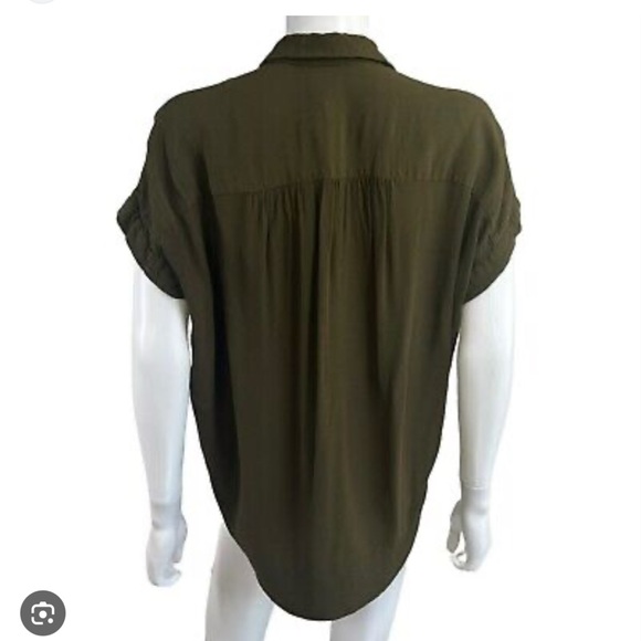 Madewell Short Sleeve Drapey Blouse Shirt - Picture 3 of 3